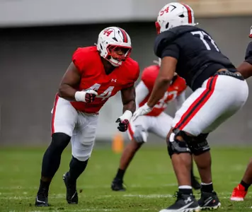 Defensive Line Joel Starlings (44)
Photos from Practice at Stephen M. Schanwald Outdoor Practice Fields at Jones-Hill House in College Park, MD on Tuesday, Oct. 14, 2025.
Dylan Davies/Maryland Terrapins