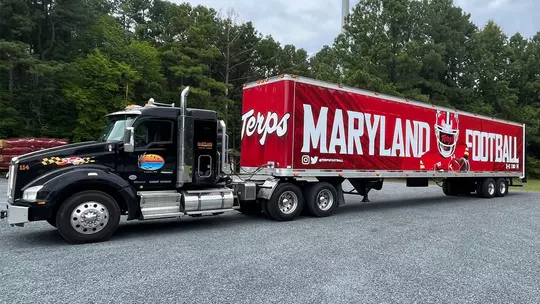Maryland football travel equipment truck