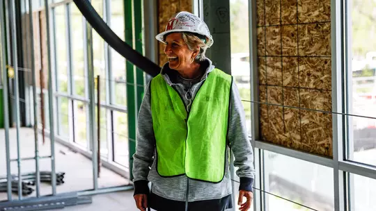 Missy Meharg touring the Field Hockey and Lacrosse Complex construction in 2023