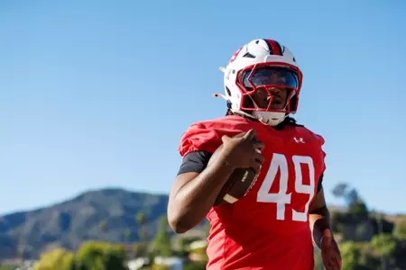 Linebacker Chris Wells (49)
Photos from Football Practice at Sartoris Field in Glendale, CA on Thursday, Oct. 16, 2025.
Grayson Belanger/Maryland Terrapins