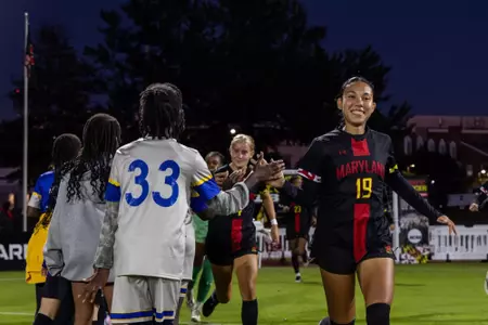 Midfielder Symone Jenson (19)
Maryland Women’s Soccer vs. Michigan at Ludwig Field in College Park, MD on Thursday Oct 16, 2025.
Rose Fernandes/ Maryland Athletics
