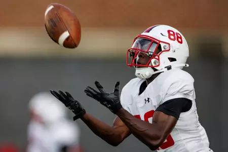 Wide Receiver Justin DeVaughn (88)
Photos from Practice at Stephen M. Schanwald Outdoor Practice Fields at Jones-Hill House in College Park, MD on Tuesday, Oct. 21, 2025.
Dylan Davies/Maryland Terrapins