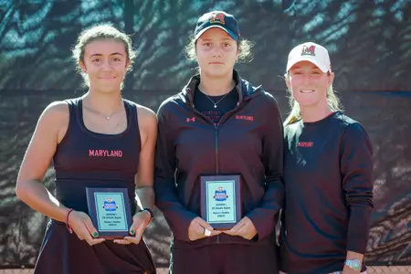 Emma Ghirardato, Ema Kovaecvic, and Assistant Head Coach Ruth Seabourne at the ITA Regionals
