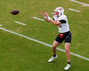 Tight End Thomas McCluskey (48)
Photos from Practice at Stephen M. Schanwald Outdoor Practice Fields at Jones-Hill House in College Park, MD on Wednesday, Oct. 22, 2025.
Grayson Belanger/Maryland Terrapins