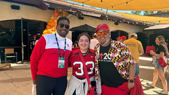 President Pines with Brooke Martin and her father