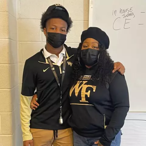 Jamare Glasker with his mother