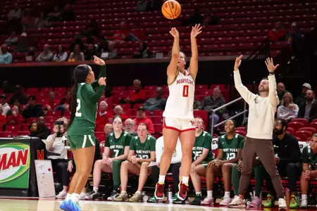 Guard Rainey Welson (0)
Maryland Terrapins Women's Basketball vs Point Park Pioneers at Xfinity Center in College Park, MD on Thursday, Oct. 30, 2025.
Grayson Belanger/Maryland Terrapins