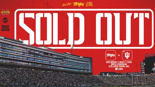 Maryland football sellout graphic for Indiana game in 2025