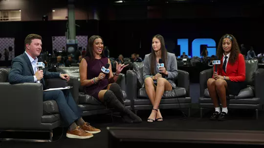 Yarden Garzon and Keylene Smikle at 2025-26 Women's Basketball Big Ten Media Day