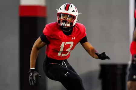 Defensive Back Lavain Scruggs (13)
Photos from Practice at Jones-Hill House Indoor Practice Field in College Park, MD on Thursday, Oct. 9, 2025.
Dylan Davies/Maryland Terrapins