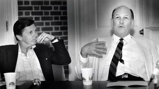 Johnny Holliday with Lefty Driesell