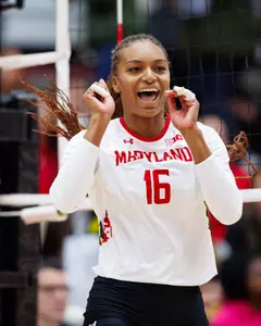 Sydney Bryant celebrates a kill against Minnesota