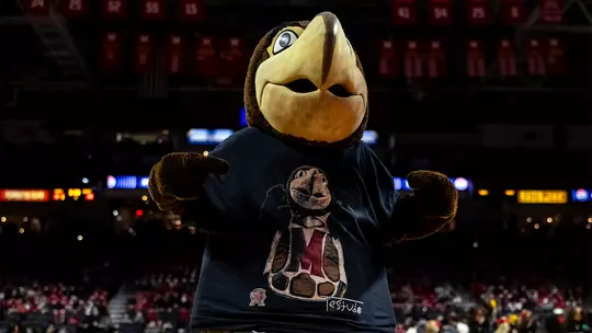 Testudo wearing his NIL t-shirt by Brown Boy Nation