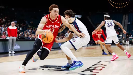 Forward Elijah Saunders (13)
Maryland Terrapins Men's Basketball vs Gonzaga Bulldogs at Grand Garden Arena at the MGM Grand in Las Vegas, NV on Tuesday, Nov. 25, 2025.
Kevin Snyder/Maryland Terrapins