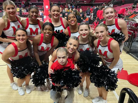 Zachary McFarland and the Maryland cheerleaders