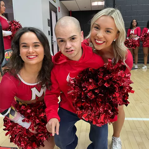 Zachary McFarland and the Maryland cheerleaders