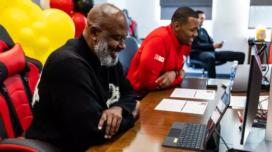 Maryland head football coach Michael Locksley in the war room on national signing day 2026