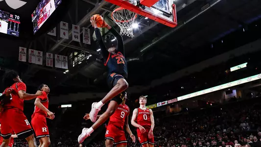 Derik Queen Finishes Dunk Against Rutgers