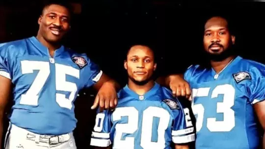 Lomas Brown, Barry Sanders, and Kevin Glover