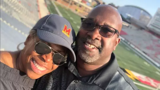 Kevin Glover with his wife