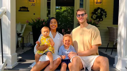 Jasmine and Jake Layman with their children