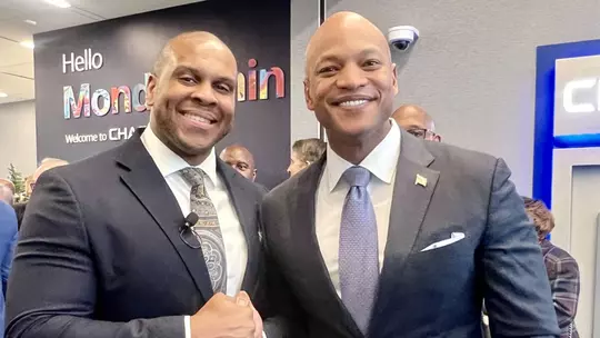 Joel Gamble with Maryland Governor Wes Moore