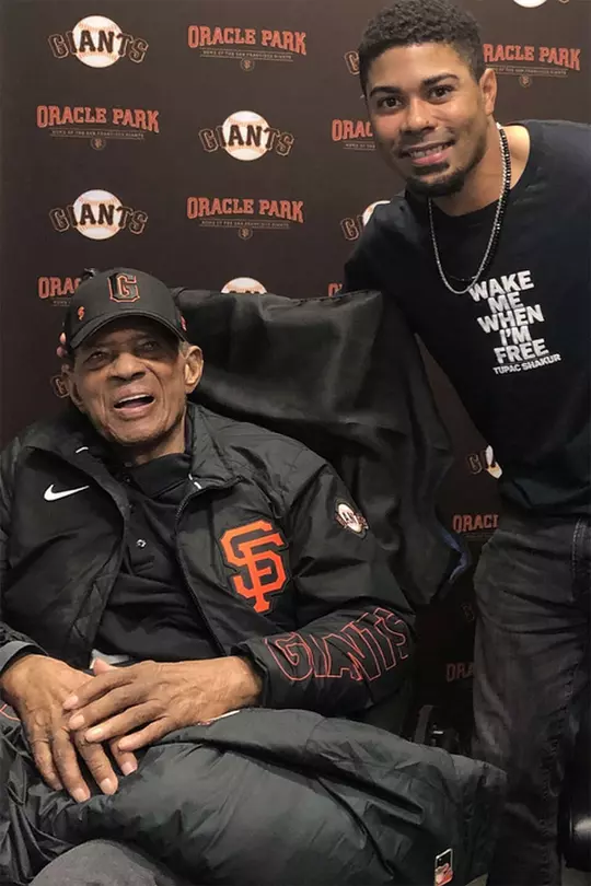 Willie Mays and LaMonte Wade Jr.