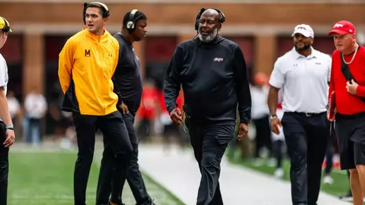 Coach Locksley leading Maryland Football during its 2024 season home opener against UConn