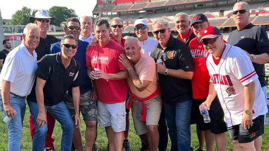 Mark Ciardi with his Terrapin Baseball teammates at an M Club reunion