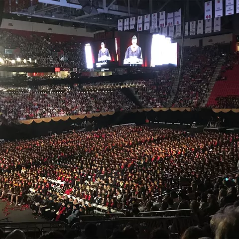 Mark Ciardi giving the Commencement Address in 2017