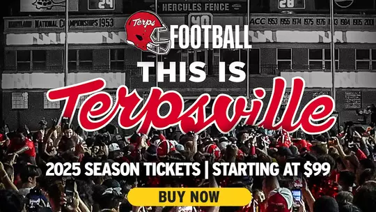 This is Terpsville Maryland Football 2025 Season Tickets Ad