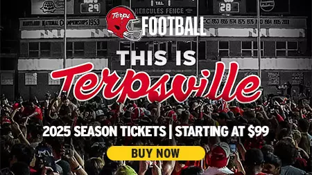 This is Terpsville Maryland Football 2025 Season Tickets Ad