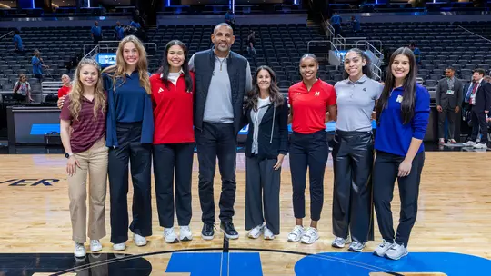 Ariana Wright at the Big Ten Tournament with the CBS Sports Immersion Program