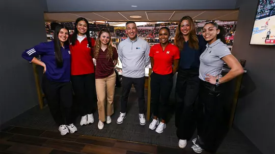 Ariana Wright at the Big Ten Tournament with the CBS Sports Immersion Program