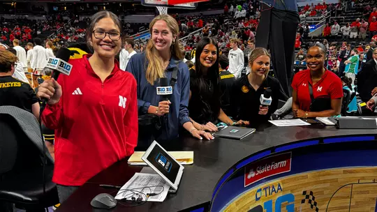 Ariana Wright at the Big Ten Tournament with the CBS Sports Immersion Program