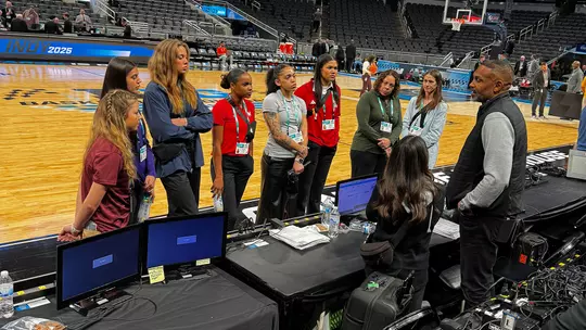 Ariana Wright at the Big Ten Tournament with the CBS Sports Immersion Program