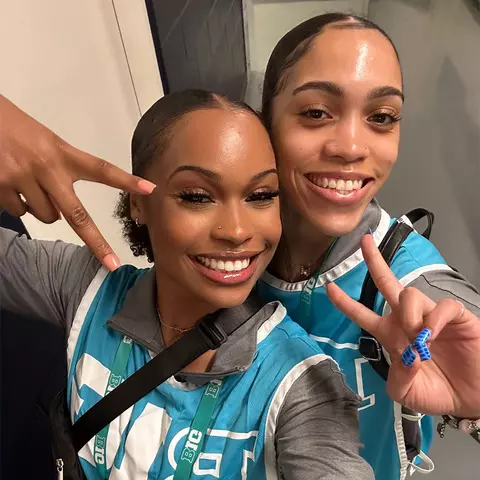 Ariana Wright at the Big Ten Tournament with the CBS Sports Immersion Program