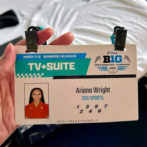 Ariana Wright at the Big Ten Tournament with the CBS Sports Immersion Program