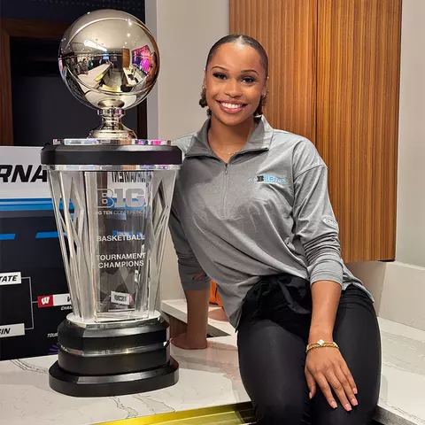 Ariana Wright at the Big Ten Tournament with the CBS Sports Immersion Program