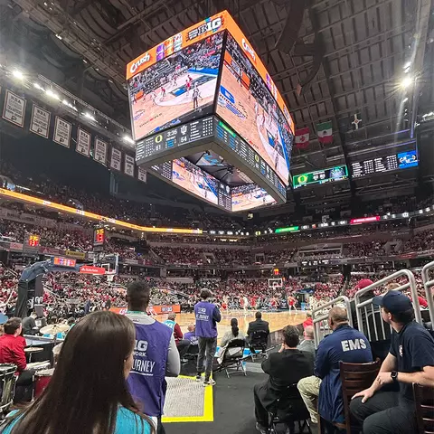Ariana Wright at the Big Ten Tournament with the CBS Sports Immersion Program