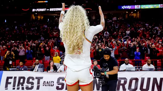 Sarah Te-Biasu salutes the XFINITY Center crowd