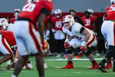 Offensive Line Anthony Robsock (78)
Maryland Football during Spring practice at Jones-Hill House in College Park, MD on Tuesday, Apr. 15, 2025.
Dylan Davies/Maryland Terrapins