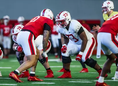 Offensive Line Davon Watkins (73)
Maryland Football during Spring practice at Jones-Hill House in College Park, MD on Tuesday, Apr. 15, 2025.
Dylan Davies/Maryland Terrapins