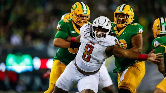 Defensive Line Jordan Phillips (8)
Maryland Football during a game against Oregon at Autzen Stadium in Eugene, OR on Saturday, Nov. 9, 2024.
Mackenzie Miles/Maryland Terrapins