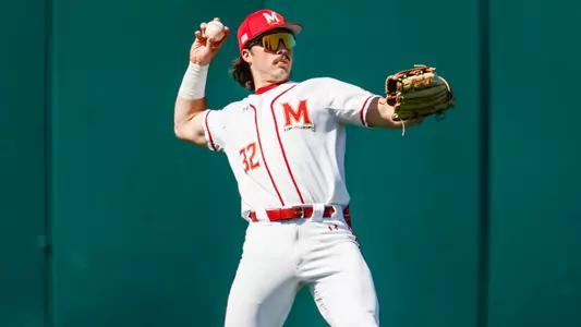 Outfielder Dom Moats (32)
Maryland Baseball vs. Nebraska Game 3 at The Bob “Turtle” Smith Stadium in College Park, MD on Sunday, April 27, 2025.
Rose Fernandes/ Maryland Athletics