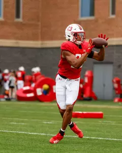 Linebacker Keyshawn Flowers (23)
Maryland Football during spring practice at Jones-Hill House in College Park, MD on Thursday, Apr. 3, 2025.
Mackenzie Miles/Maryland Terrapins