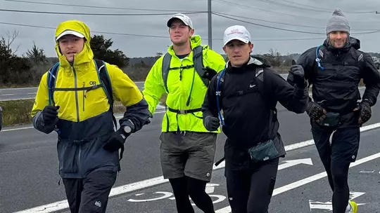 Nick Manis and his team during the run to beat Parkinson's