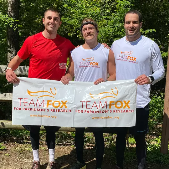 Nick Manis and his friends during the first run for the Michael J. Fox Foundation