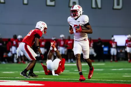 Wide Receiver Sean Williams (21)
Maryland Football practice at Jones-Hill House in College Park, MD on Tuesday, April 8, 2025.
Dylan Davies/Maryland Athletics