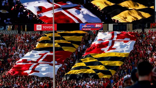 Flag in student section - football game 2024